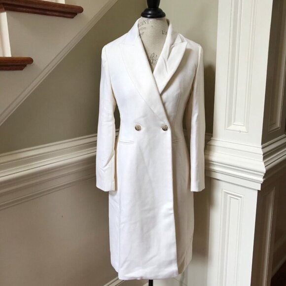 NWT JCrew Mirabelle Top Coat Womens 00 Ivory Cream Italian Wool Cashmere BM546 - Picture 5 of 11
